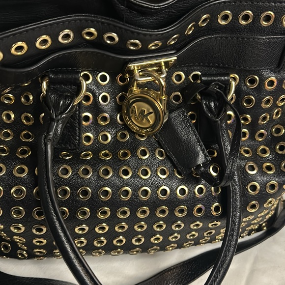 Michael Kors Black Large beautiful gold studded Tote. Sold out. NWOT - Picture 3 of 3